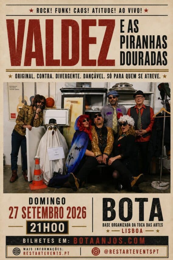 Valdez e as Piranhas Douradas no BOTA | 27 de setembro 2026
